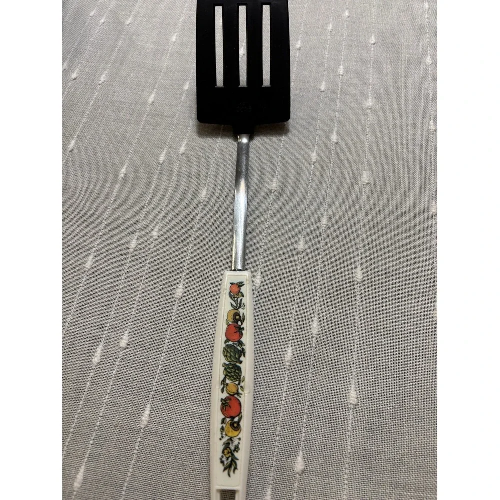 Vintage Clean EKCO Spice of Life Spatula Black Nylon Slotted Flipper Turner USA